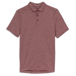 Lululemon Mens Evolution Short-Sleeve Polo Shirt M Maroon Red Stretch Golf Gym